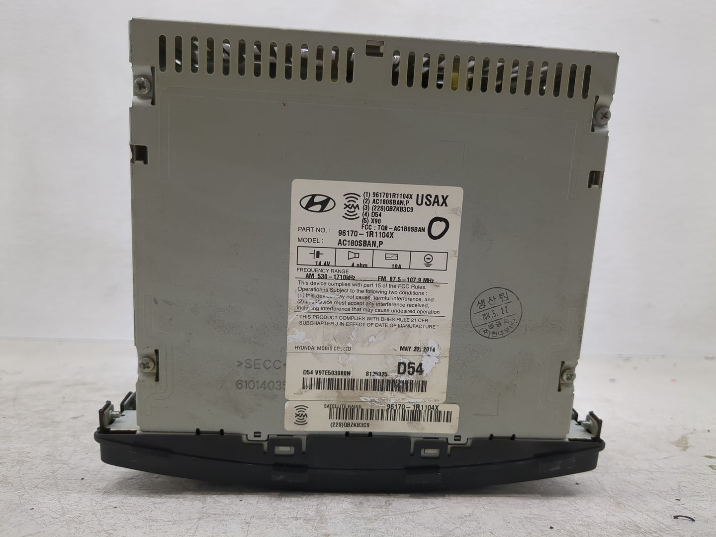 2012-2014 Hyundai Accent Radio AM FM Cd Player Receiver Replacement P/N:96170-1R1104X Fits Fits 2012 2013 2014 OEM Used Auto