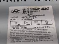 2014 Hyundai Accent Radio AM FM Cd Player Receiver Replacement P/N:96170-1R1104X Fits OEM Used Auto Parts - Oemusedautoparts