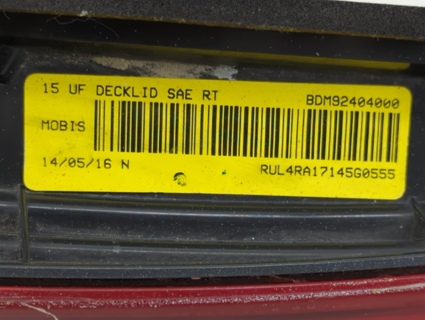 2012-2014 Hyundai Accent Tail Light Assembly Passenger Right OEM P/N:BDM92404000 Fits Fits 2012 2013 2014 OEM Used Auto Part