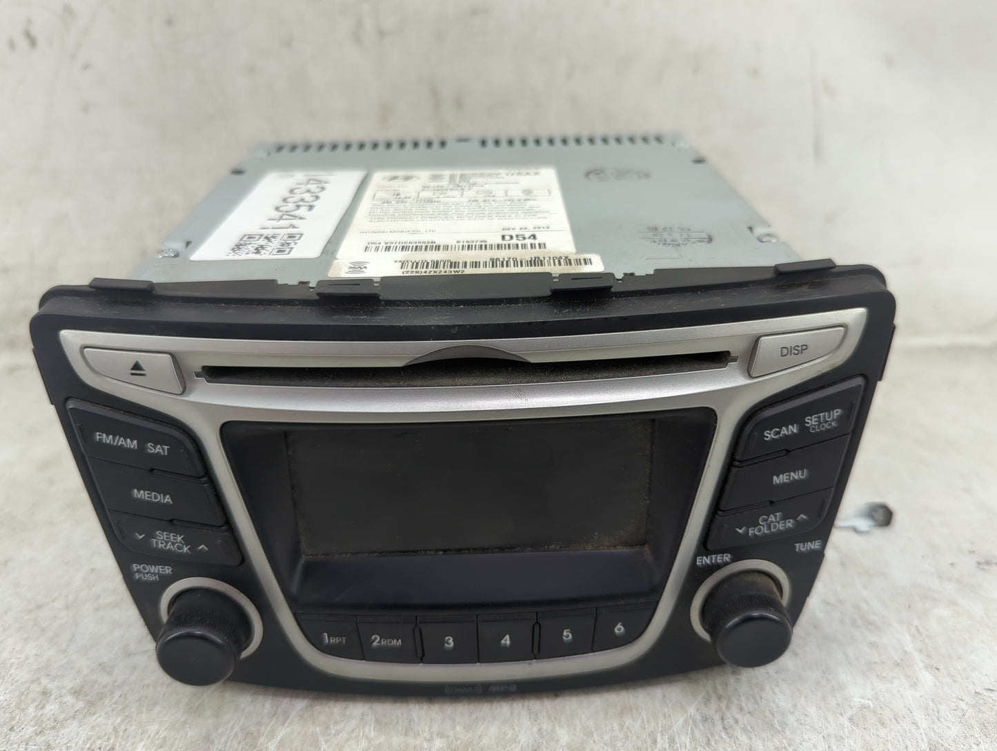 2012-2014 Hyundai Accent Radio AM FM Cd Player Receiver Replacement P/N:96170-1R1104X AC180SBAN Fits Fits 2012 2013 2014 OEM