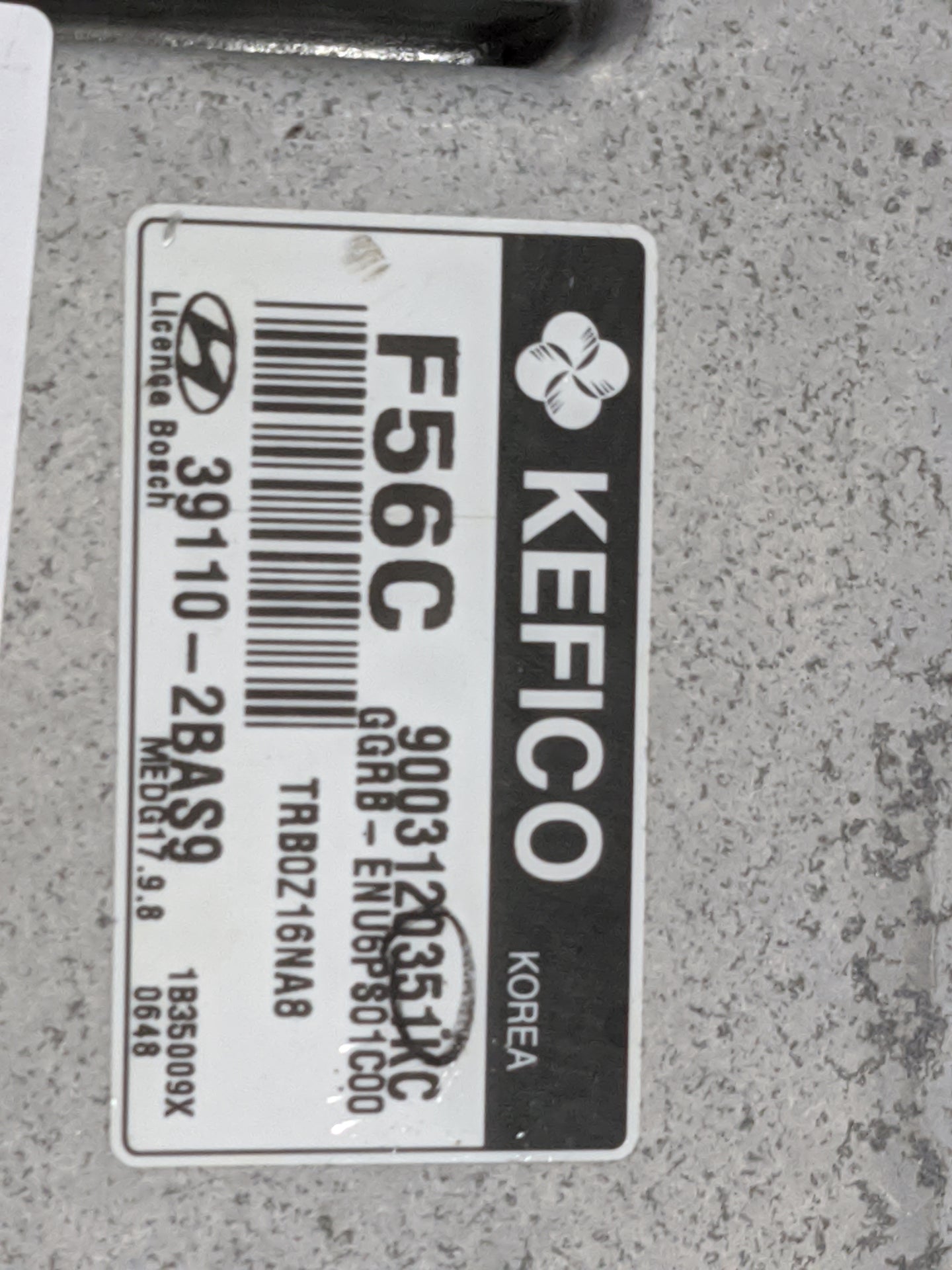 2012-2014 Hyundai Accent PCM Engine Control Computer ECU ECM PCU OEM P/N:39110-2BAS9 9003120351KC Fits Fits 2012 2013 2014 O