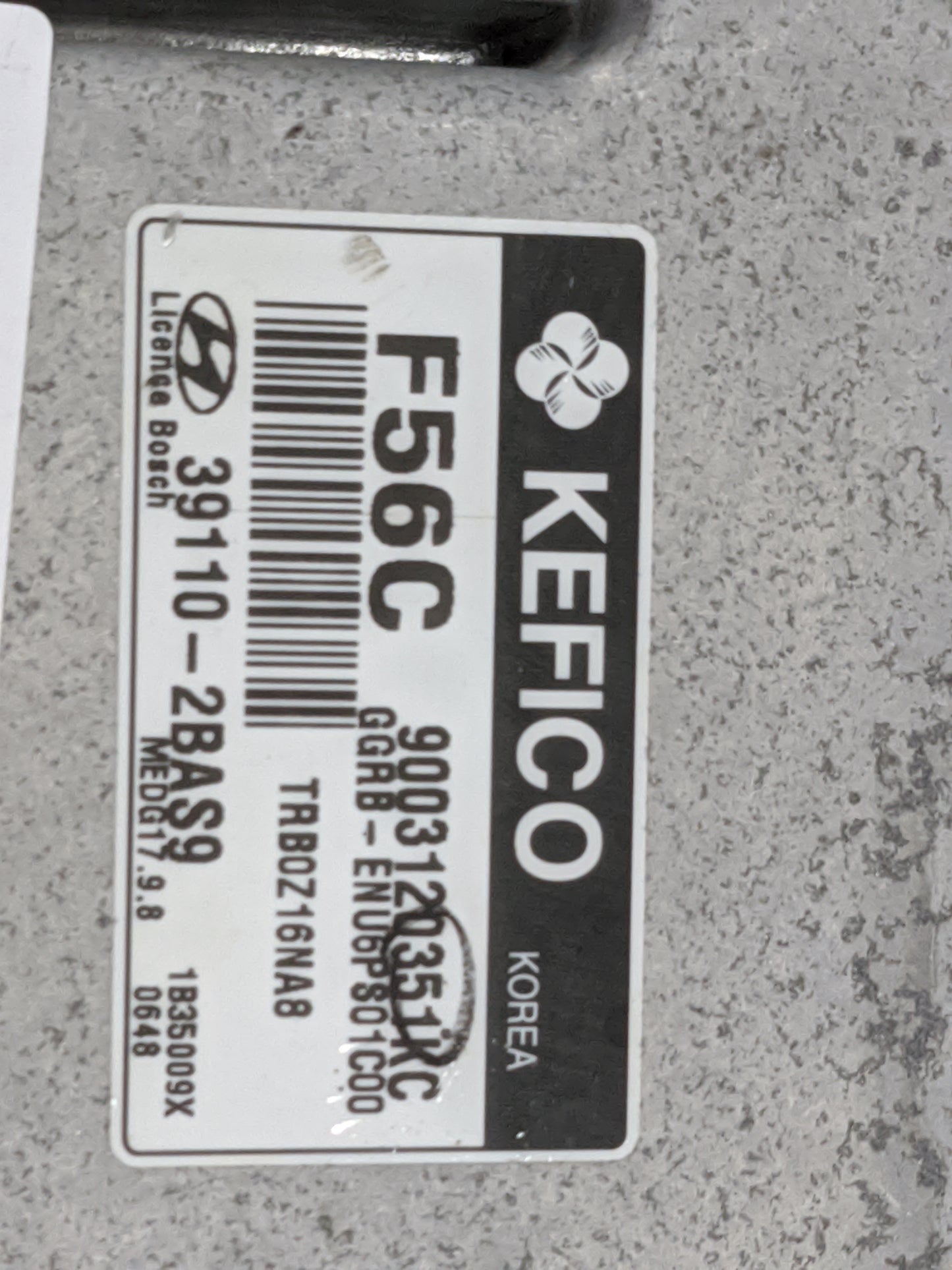 2012-2014 Hyundai Accent PCM Engine Control Computer ECU ECM PCU OEM P/N:39110-2BAS9 9003120351KC Fits Fits 2012 2013 2014 O