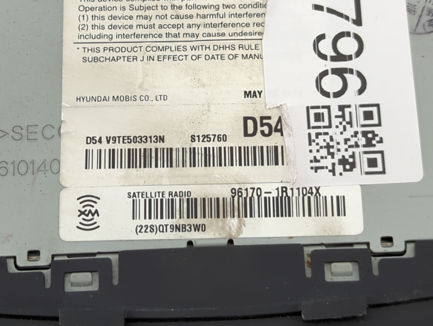 2014 Hyundai Accent Radio AM FM Cd Player Receiver Replacement P/N:96170-1R1104X D54V9TE503313N Fits OEM Used Auto Parts - O