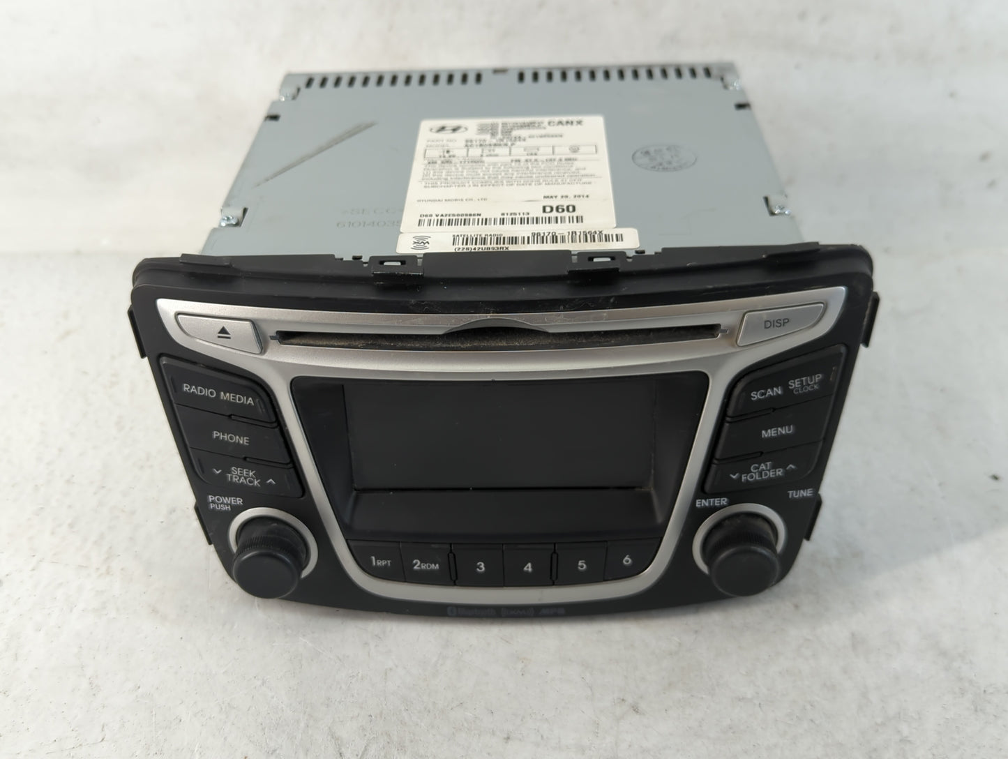 2014 Hyundai Accent Radio AM FM Cd Player Receiver Replacement P/N:96170-1R1564X Fits OEM Used Auto Parts - Oemusedautoparts