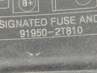 2014 Hyundai Azera Fusebox Fuse Box Panel Relay Module P/N:91950-2T810 Fits OEM Used Auto Parts - Oemusedautoparts1.com