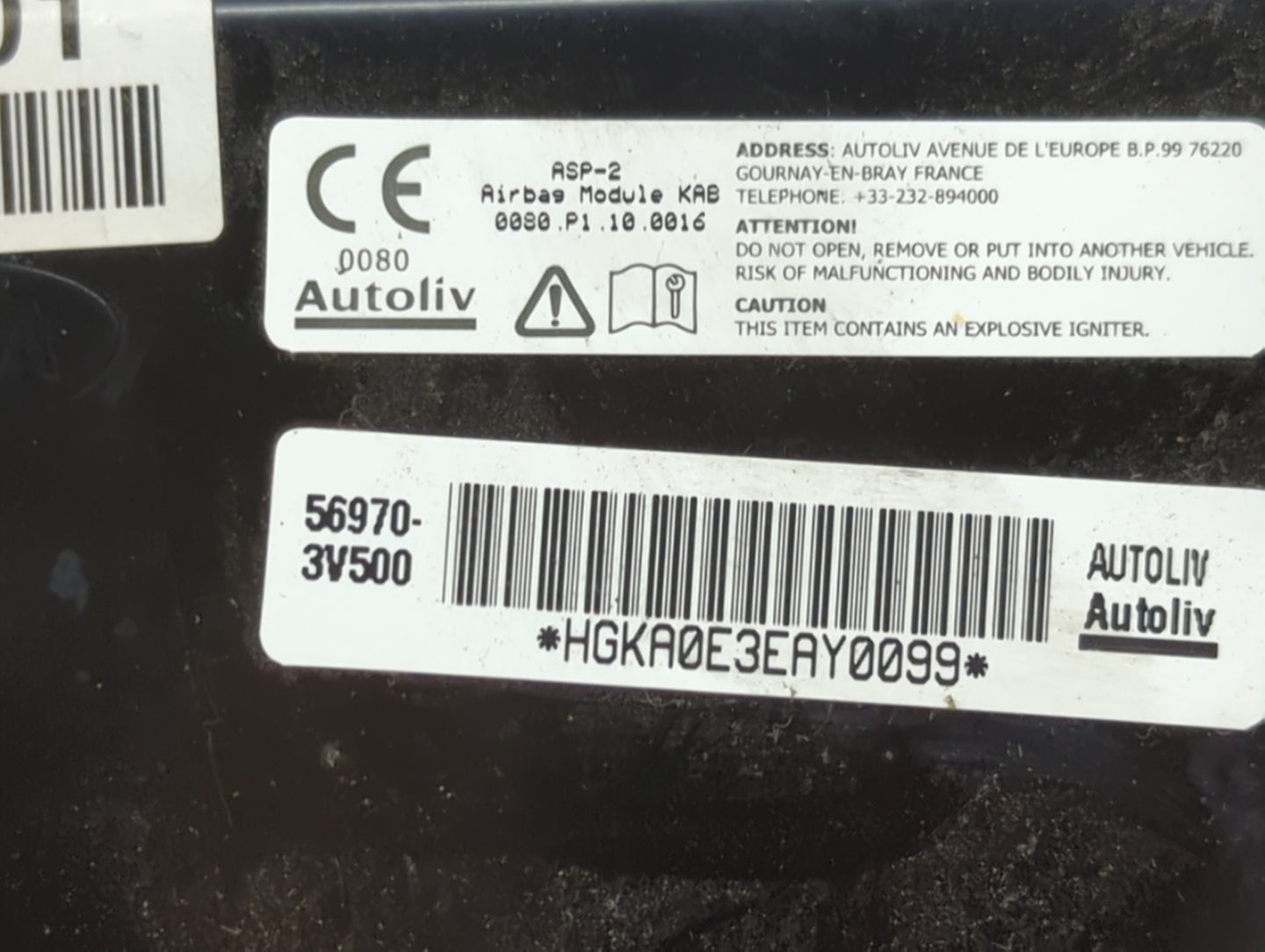 2013-2016 Hyundai Azera Air Bag Driver Left Knee OEM P/N:HGKA0E3EAY0099 Fits Fits 2013 2014 2015 2016 OEM Used Auto Parts - 