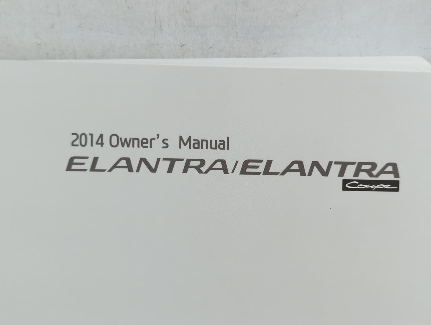 2014 Hyundai Elantra Owners Manual Book Guide P/N:E3X0-EU3NB OEM Used Auto Parts - Oemusedautoparts1.com