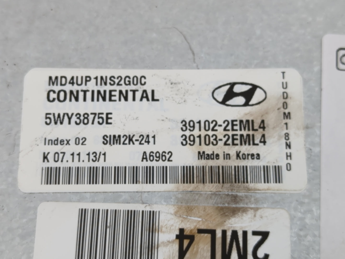 2014-2016 Hyundai Elantra PCM Engine Control Computer ECU ECM PCU OEM P/N:39102-2EML4 Fits Fits 2014 2015 2016 OEM Used Auto