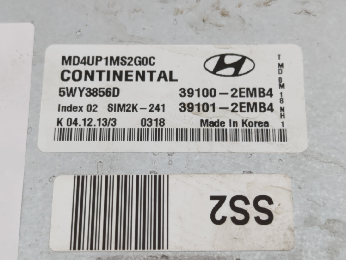 2014-2016 Hyundai Elantra PCM Engine Control Computer ECU ECM PCU OEM P/N:39101-2EMB4 39100-2EMB4 Fits Fits 2014 2015 2016 O