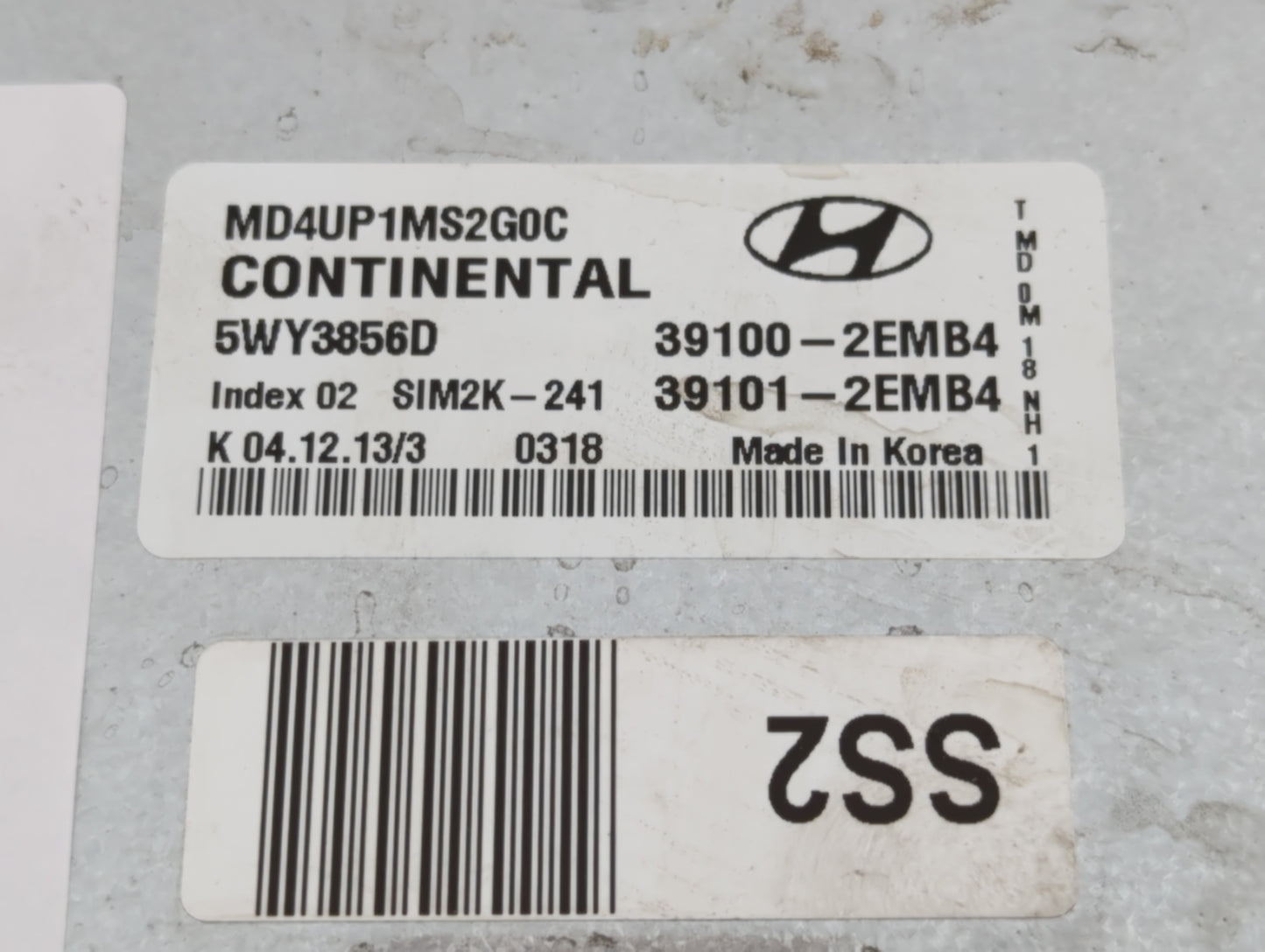 2014-2016 Hyundai Elantra PCM Engine Control Computer ECU ECM PCU OEM P/N:39101-2EMB4 39100-2EMB4 Fits Fits 2014 2015 2016 O