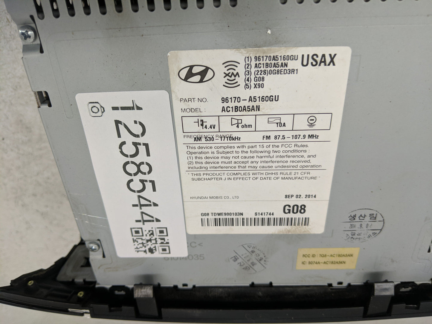 2014-2015 Hyundai Elantra Radio AM FM Cd Player Receiver Replacement P/N:96170-A5160GU Fits Fits 2014 2015 OEM Used Auto Par