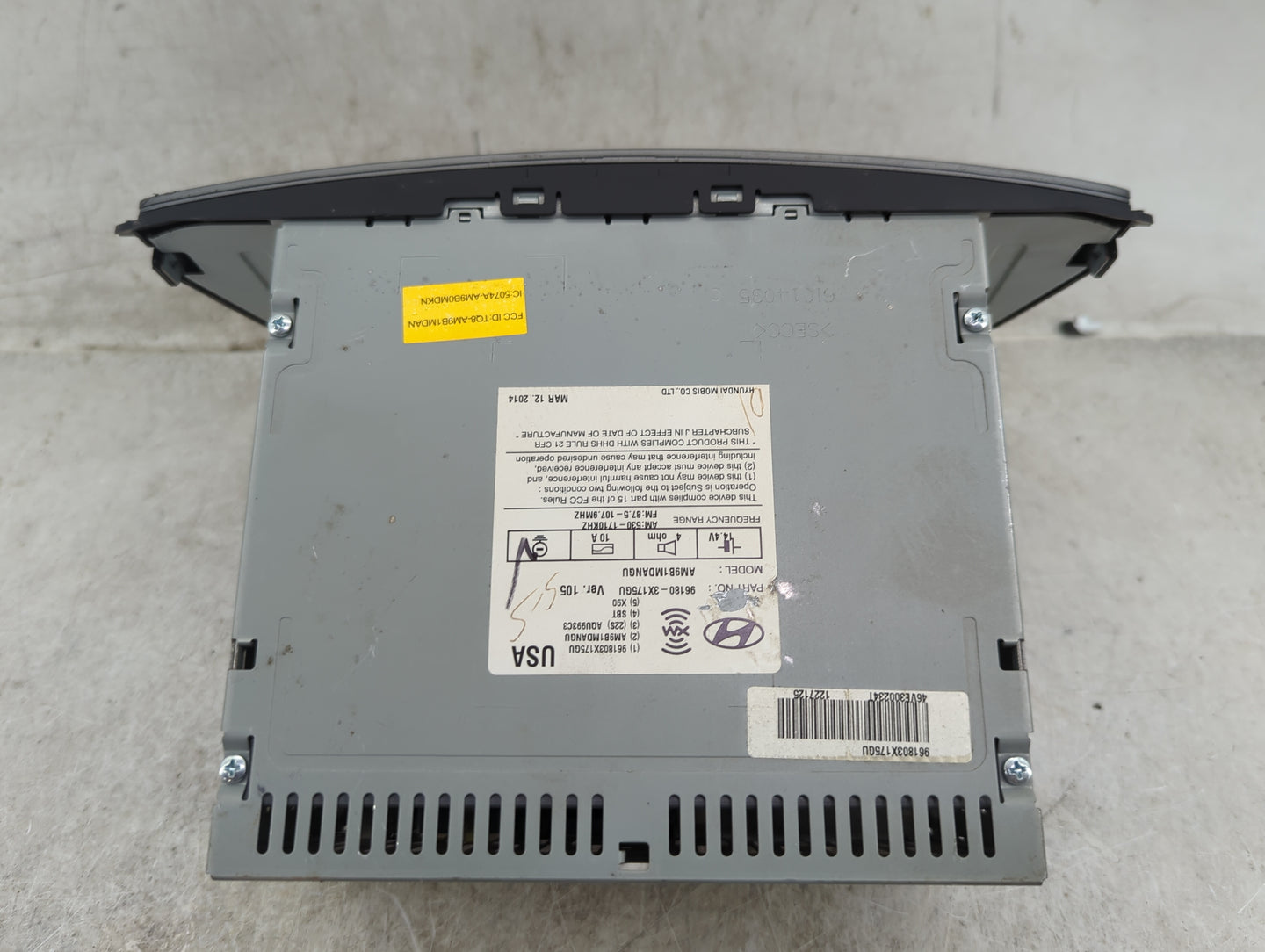 2014-2016 Hyundai Elantra Radio AM FM Cd Player Receiver Replacement P/N:96180-3X175GU AM98 1MDANGU Fits Fits 2014 2015 2016