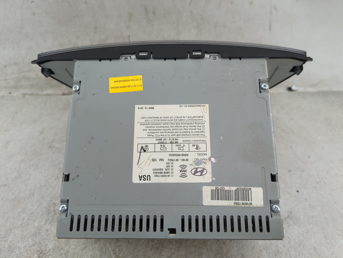 2014-2016 Hyundai Elantra Radio AM FM Cd Player Receiver Replacement P/N:96180-3X175GU AM98 1MDANGU Fits Fits 2014 2015 2016
