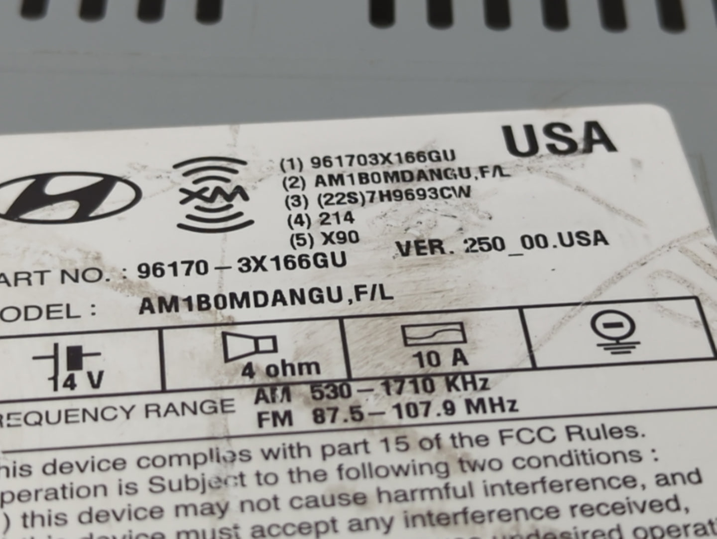 2014-2016 Hyundai Elantra Radio AM FM Cd Player Receiver Replacement P/N:96170-3X166GU AM1B0MDANGU Fits Fits 2014 2015 2016 