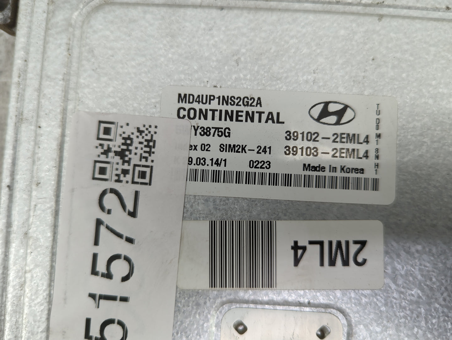 2014-2016 Hyundai Elantra PCM Engine Control Computer ECU ECM PCU OEM P/N:39102-2EML4 39103-2EML4 Fits Fits 2014 2015 2016 O