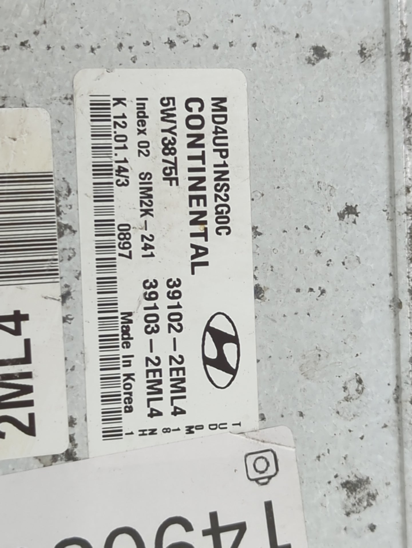 2014-2016 Hyundai Elantra PCM Engine Control Computer ECU ECM PCU OEM P/N:MD4UP1NS2G0C 5WY3875F Fits Fits 2014 2015 2016 OEM