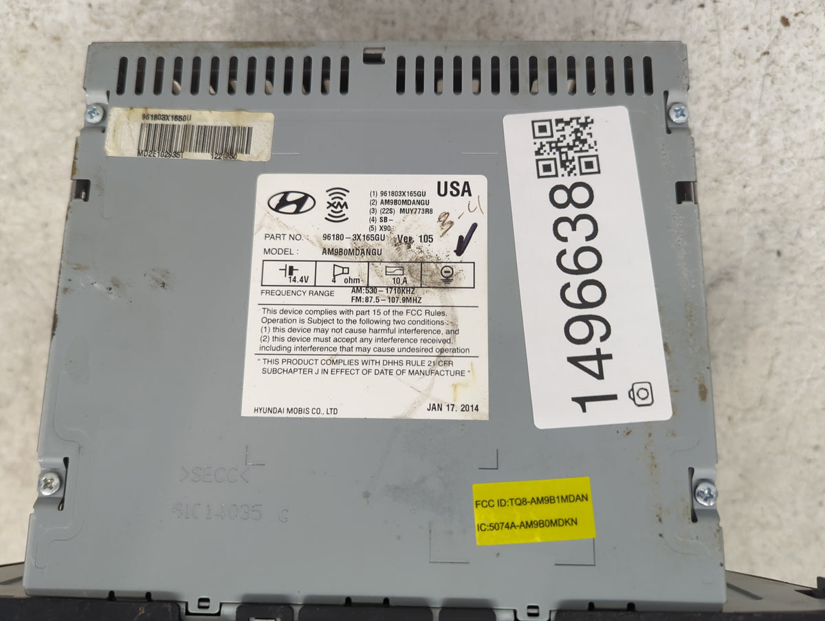 2014-2016 Hyundai Elantra Radio AM FM Cd Player Receiver Replacement P/N:96180-3X165GU AM980MDANGU Fits Fits 2014 2015 2016 