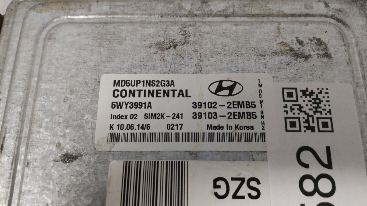 2014-2016 Hyundai Elantra PCM Engine Control Computer ECU ECM PCU OEM P/N:39102-2EMB6 39103-2EMB6 Fits Fits 2014 2015 2016 O