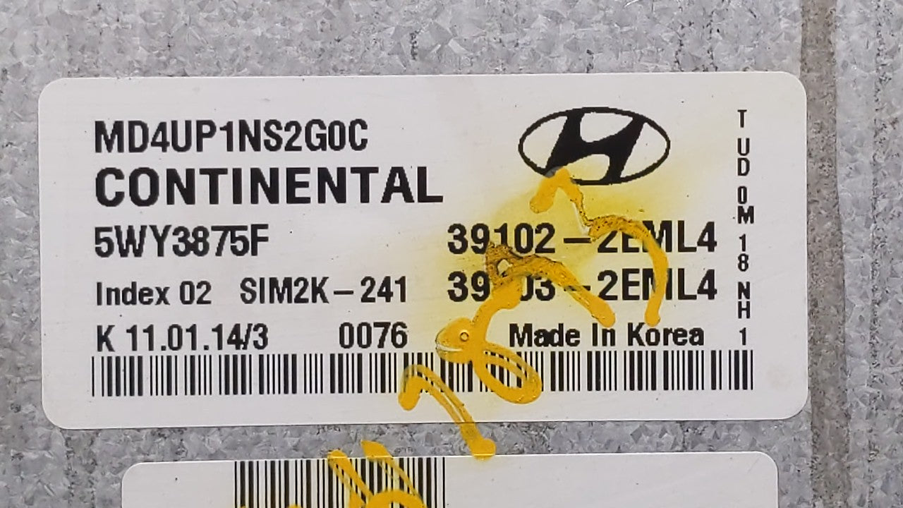 2014-2016 Hyundai Elantra PCM Engine Control Computer ECU ECM PCU OEM P/N:39102-2EML6 39103-2EML6 Fits Fits 2014 2015 2016 O
