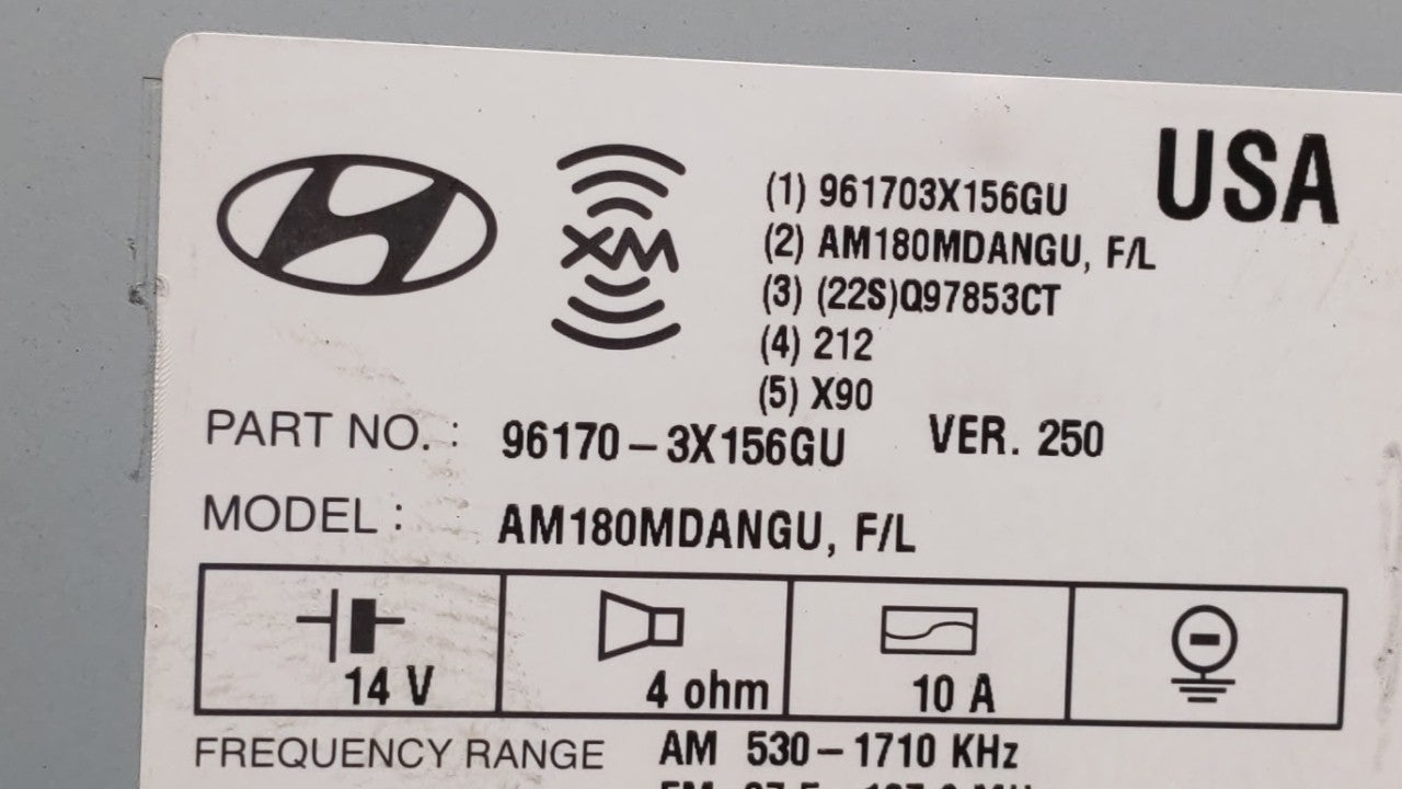 2014-2016 Hyundai Elantra Radio AM FM Cd Player Receiver Replacement P/N:961703X156GU 96170-3X156GU Fits Fits 2014 2015 2016
