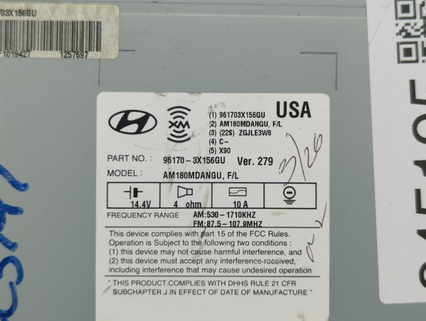 2014-2016 Hyundai Elantra Am Fm Cd Player Radio Receiver - Oemusedautoparts1.com