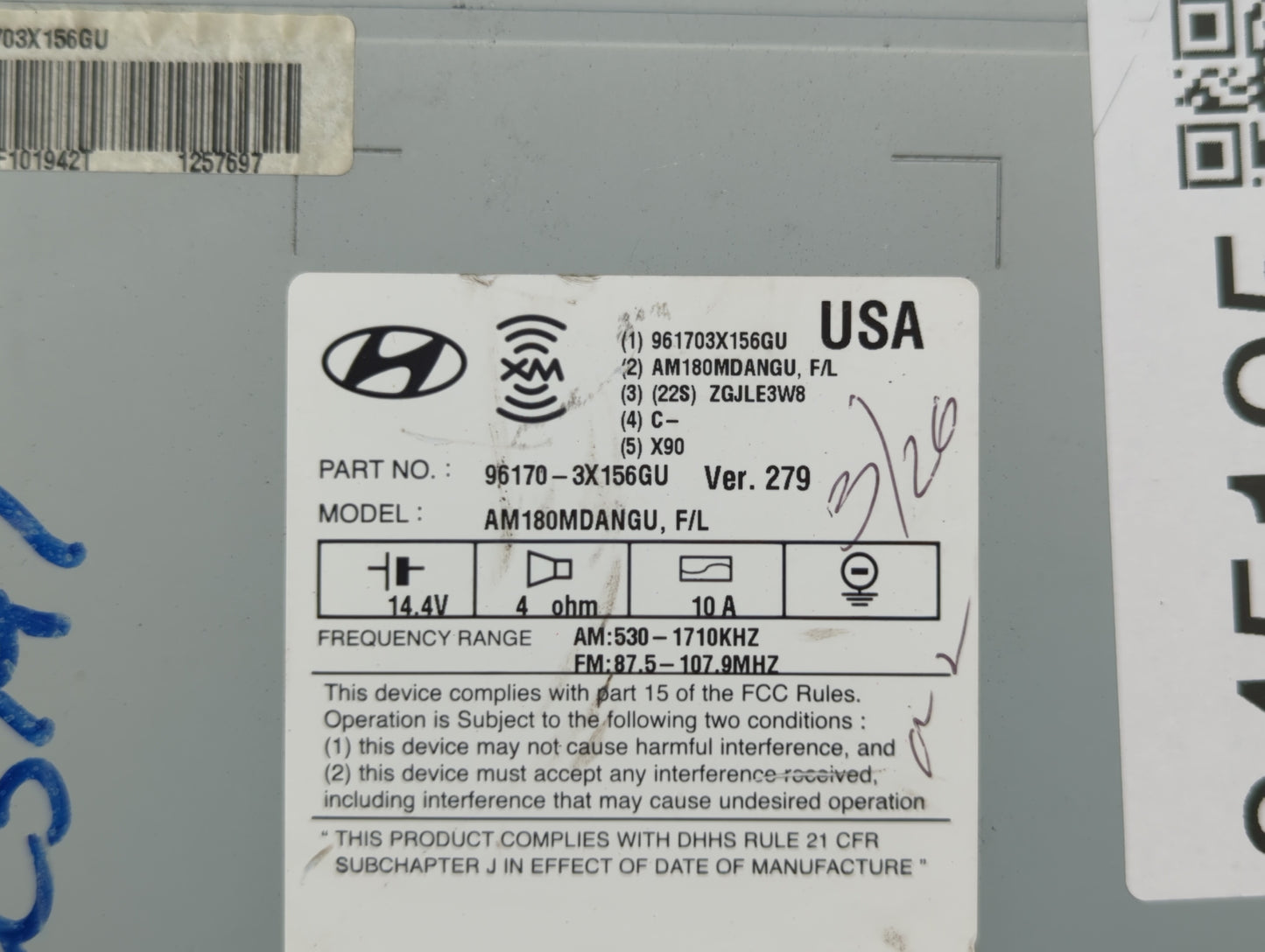 2014-2016 Hyundai Elantra Am Fm Cd Player Radio Receiver - Oemusedautoparts1.com