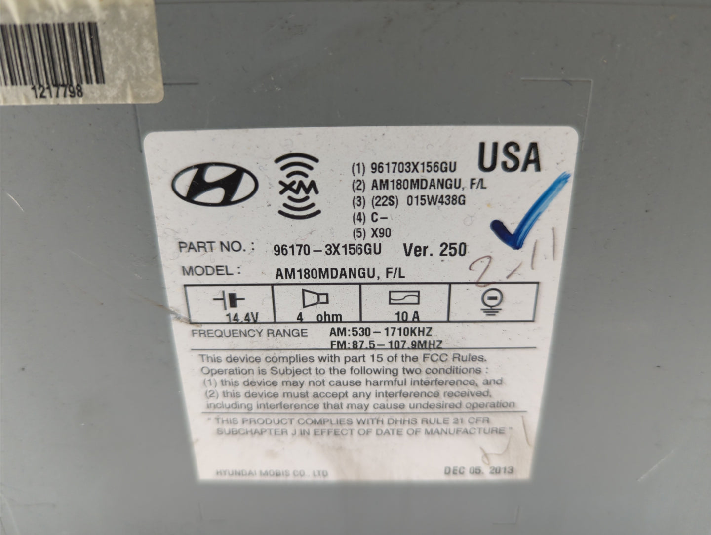 2014-2016 Hyundai Elantra Am Fm Cd Player Radio Receiver - Oemusedautoparts1.com