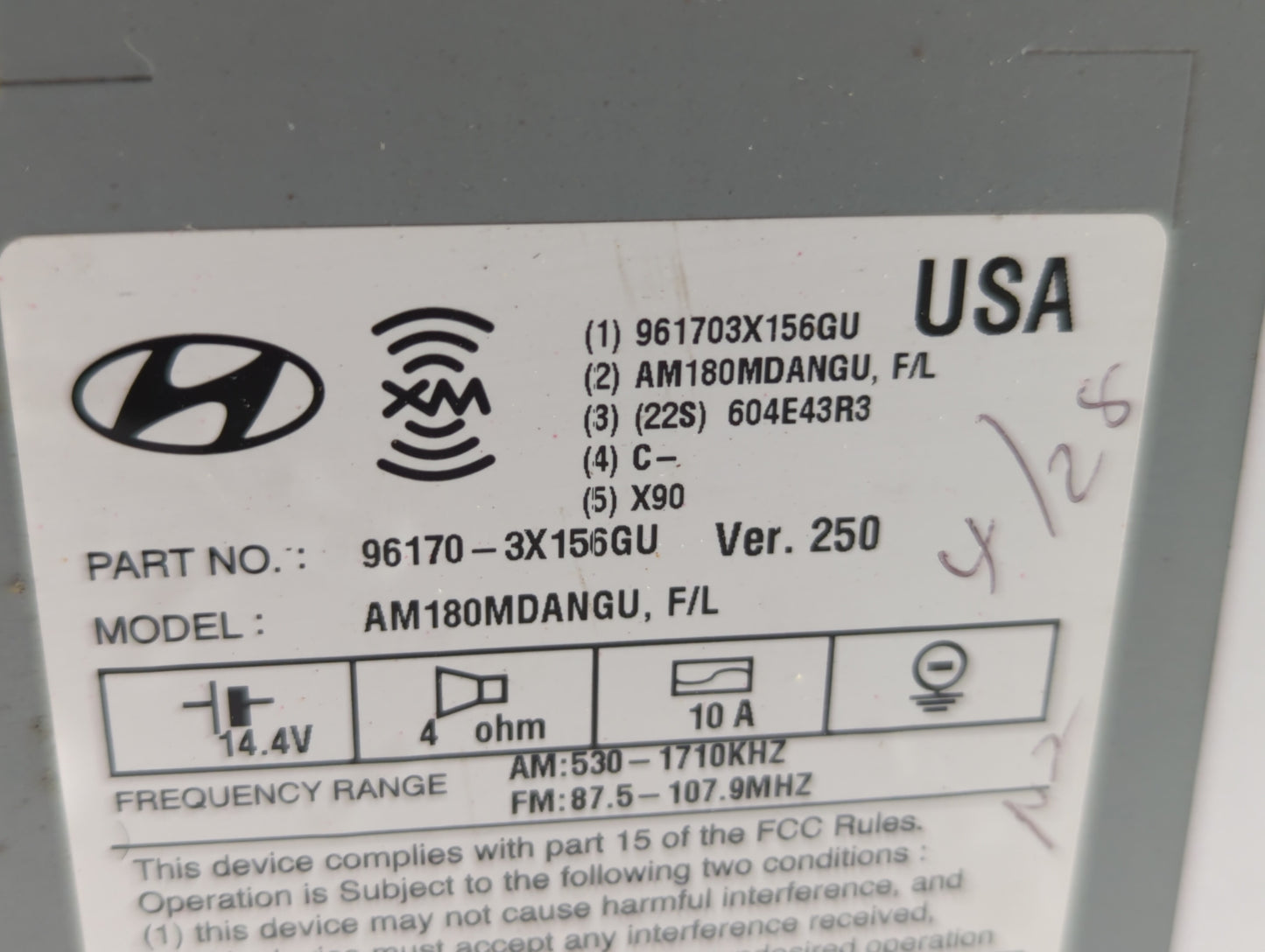 2014 Hyundai Elantra Am Fm Cd Player Radio Receiver - Oemusedautoparts1.com