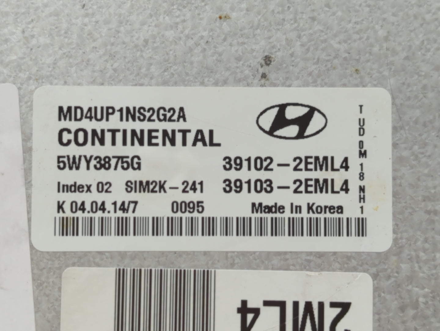 2014-2016 Hyundai Elantra PCM Engine Control Computer ECU ECM PCU OEM P/N:39103-2EML4 39102-2EML4 Fits Fits 2014 2015 2016 O