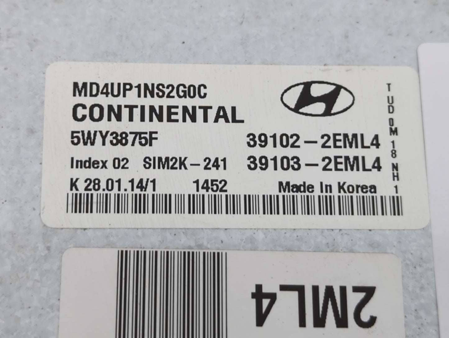 2014-2016 Hyundai Elantra PCM Engine Control Computer ECU ECM PCU OEM P/N:39103-2EMY5 39102-2EMY5 Fits Fits 2014 2015 2016 O