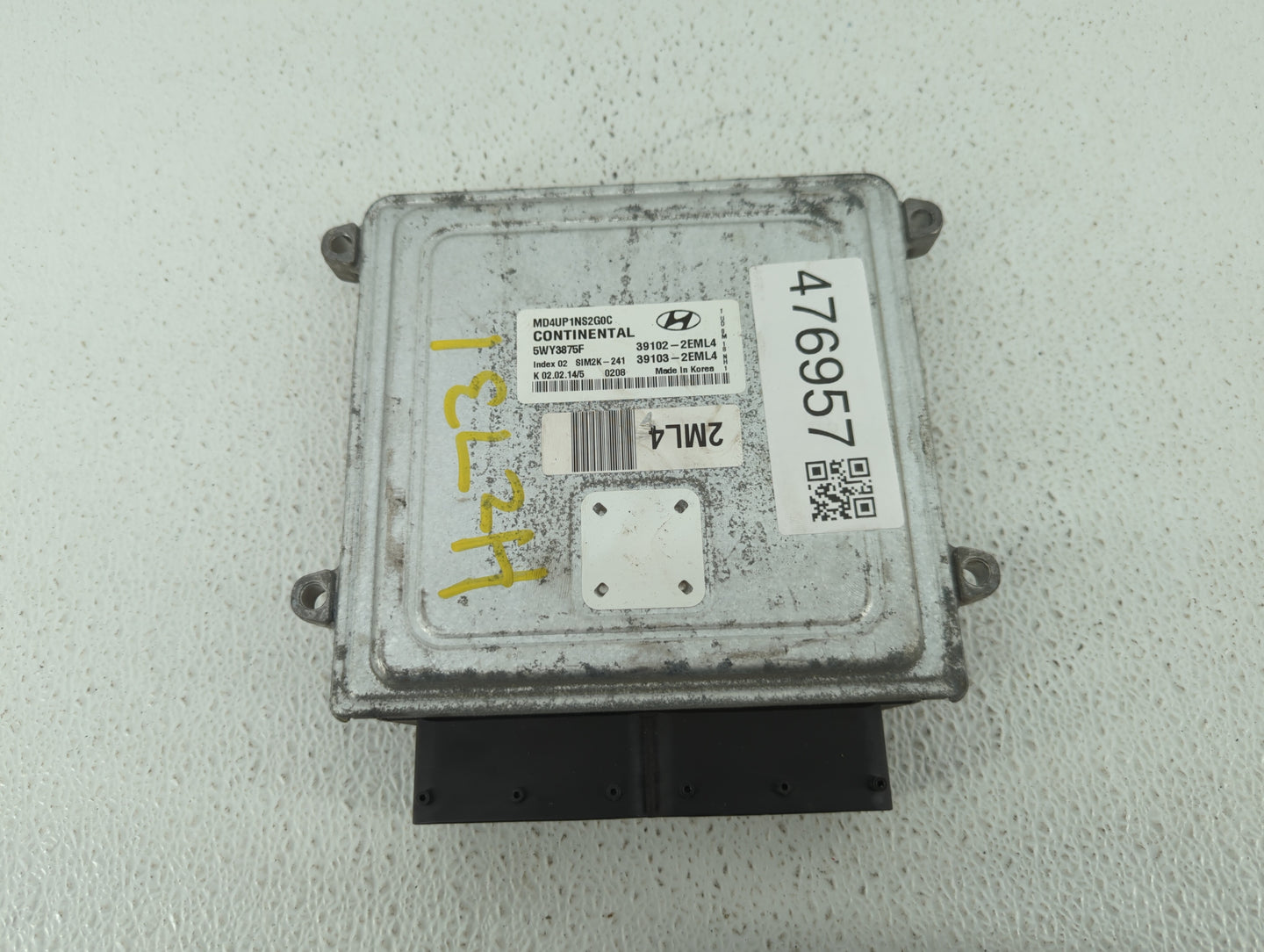 2014-2016 Hyundai Elantra PCM Engine Control Computer ECU ECM PCU OEM P/N:39103-2EML4 39102-2EML4 Fits Fits 2014 2015 2016 O