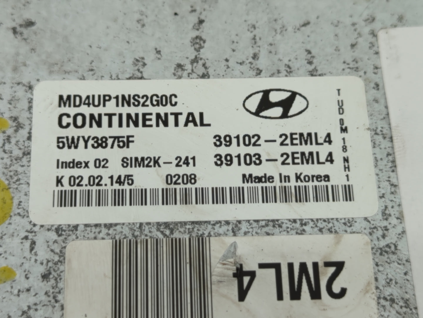 2014-2016 Hyundai Elantra PCM Engine Control Computer ECU ECM PCU OEM P/N:39103-2EML4 39102-2EML4 Fits Fits 2014 2015 2016 O