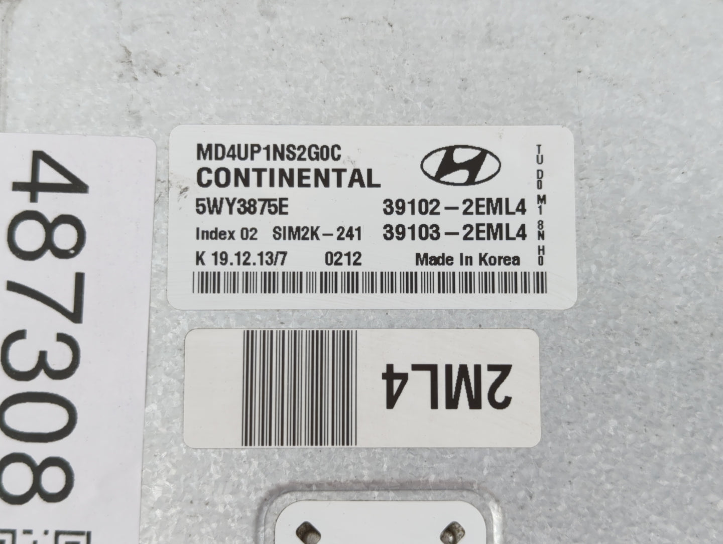 2014-2016 Hyundai Elantra PCM Engine Control Computer ECU ECM PCU OEM P/N:39103-2EML4 39102-2EML4 Fits Fits 2014 2015 2016 O