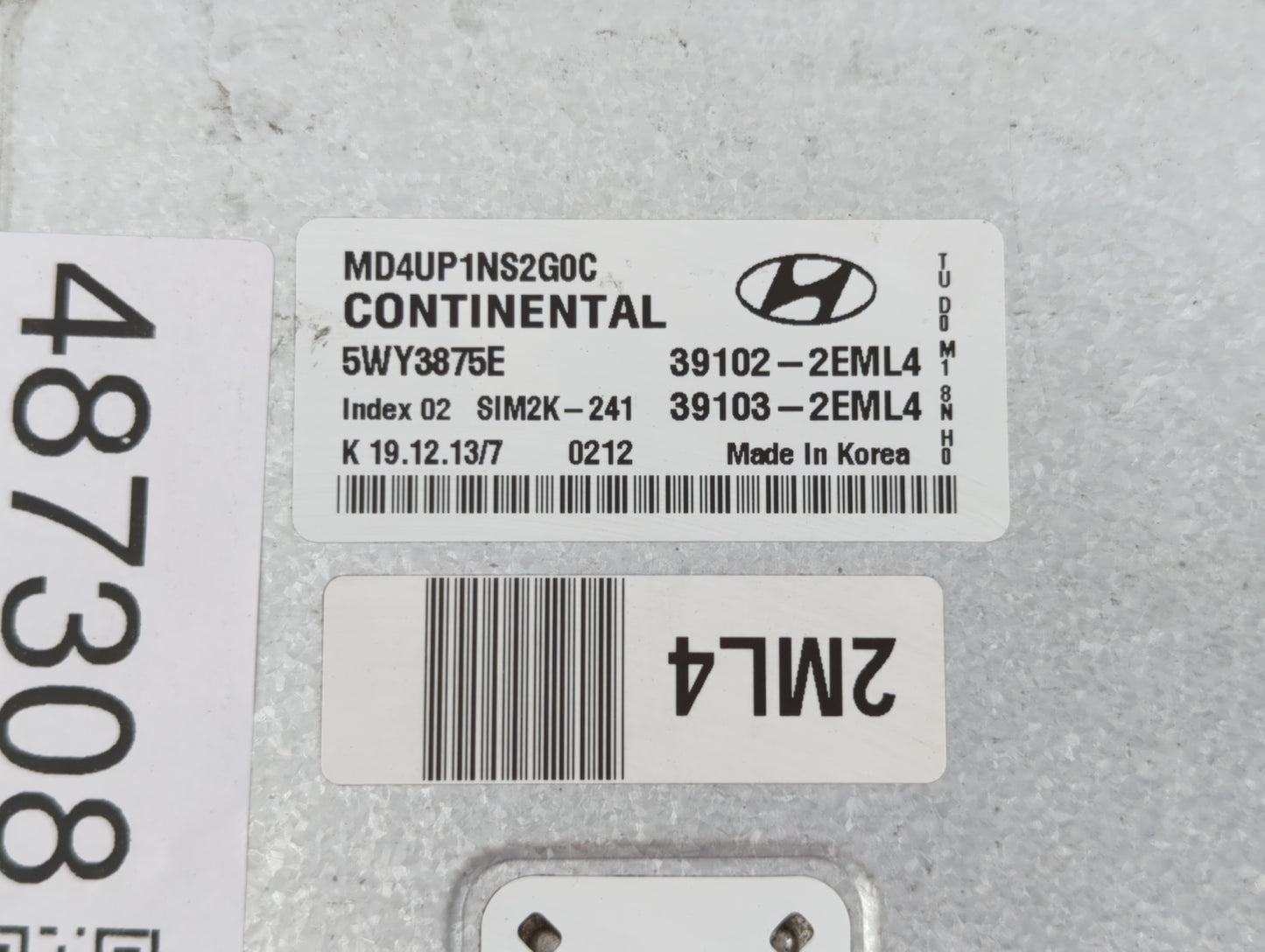 2014-2016 Hyundai Elantra PCM Engine Control Computer ECU ECM PCU OEM P/N:39103-2EML4 39102-2EML4 Fits Fits 2014 2015 2016 O