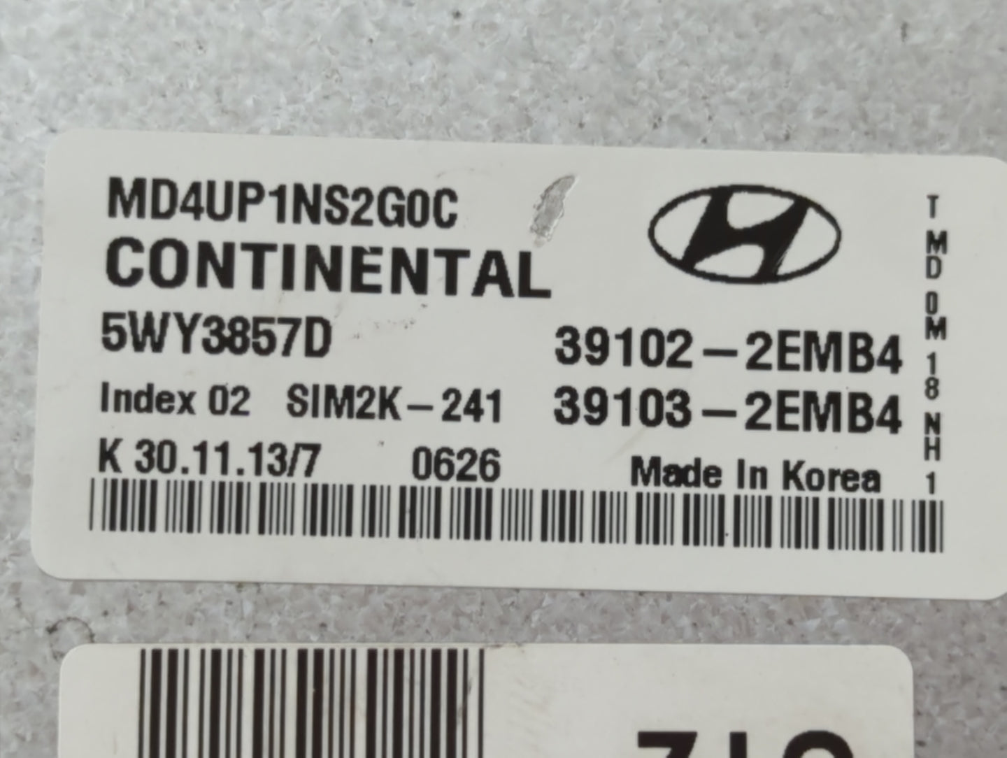 2014-2015 Hyundai Elantra PCM Engine Control Computer ECU ECM PCU OEM P/N:39103-2EMB4 39102-2EMB4 Fits Fits 2014 2015 OEM Us