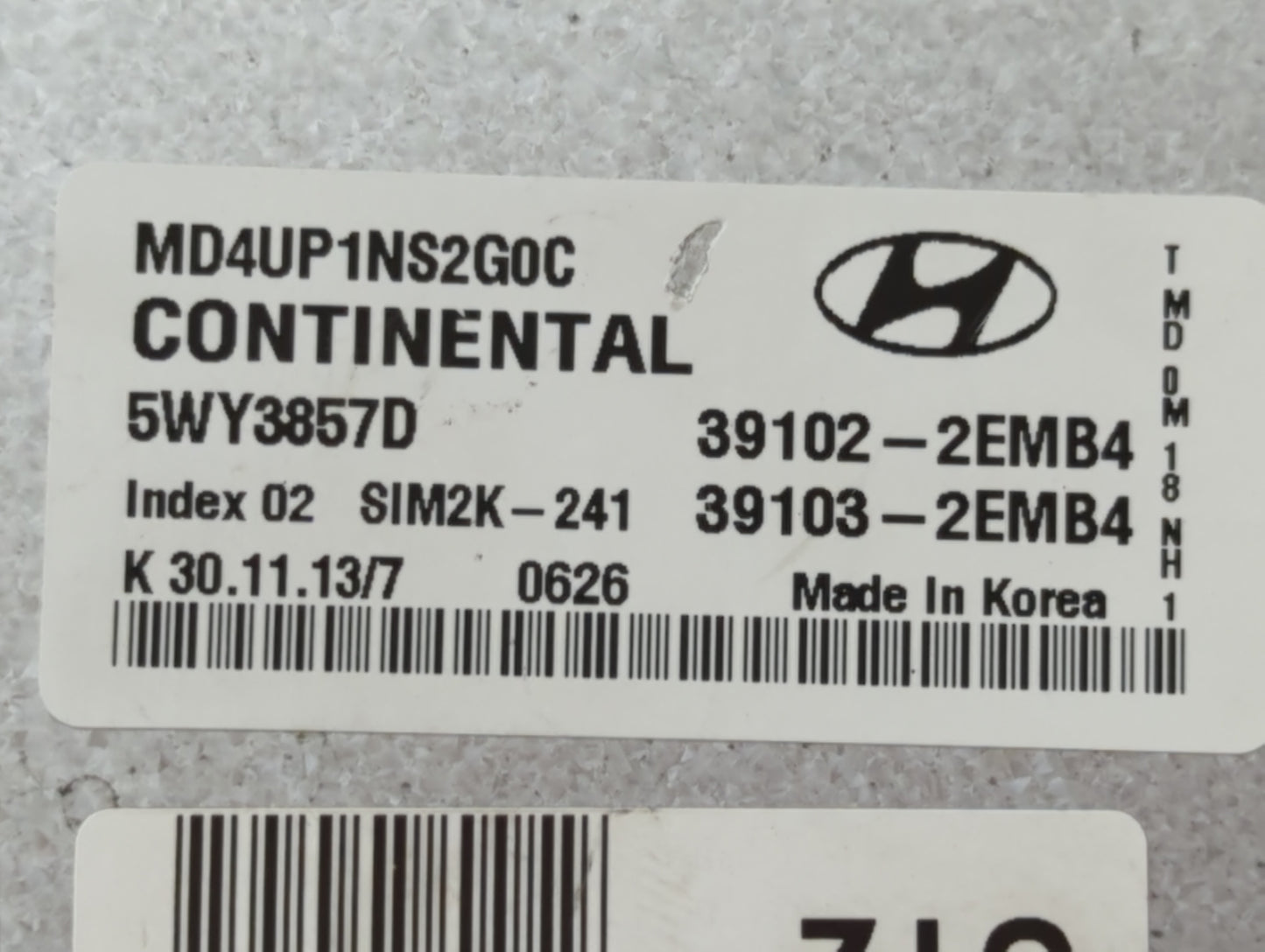 2014-2015 Hyundai Elantra PCM Engine Control Computer ECU ECM PCU OEM P/N:39103-2EMB4 39102-2EMB4 Fits Fits 2014 2015 OEM Us