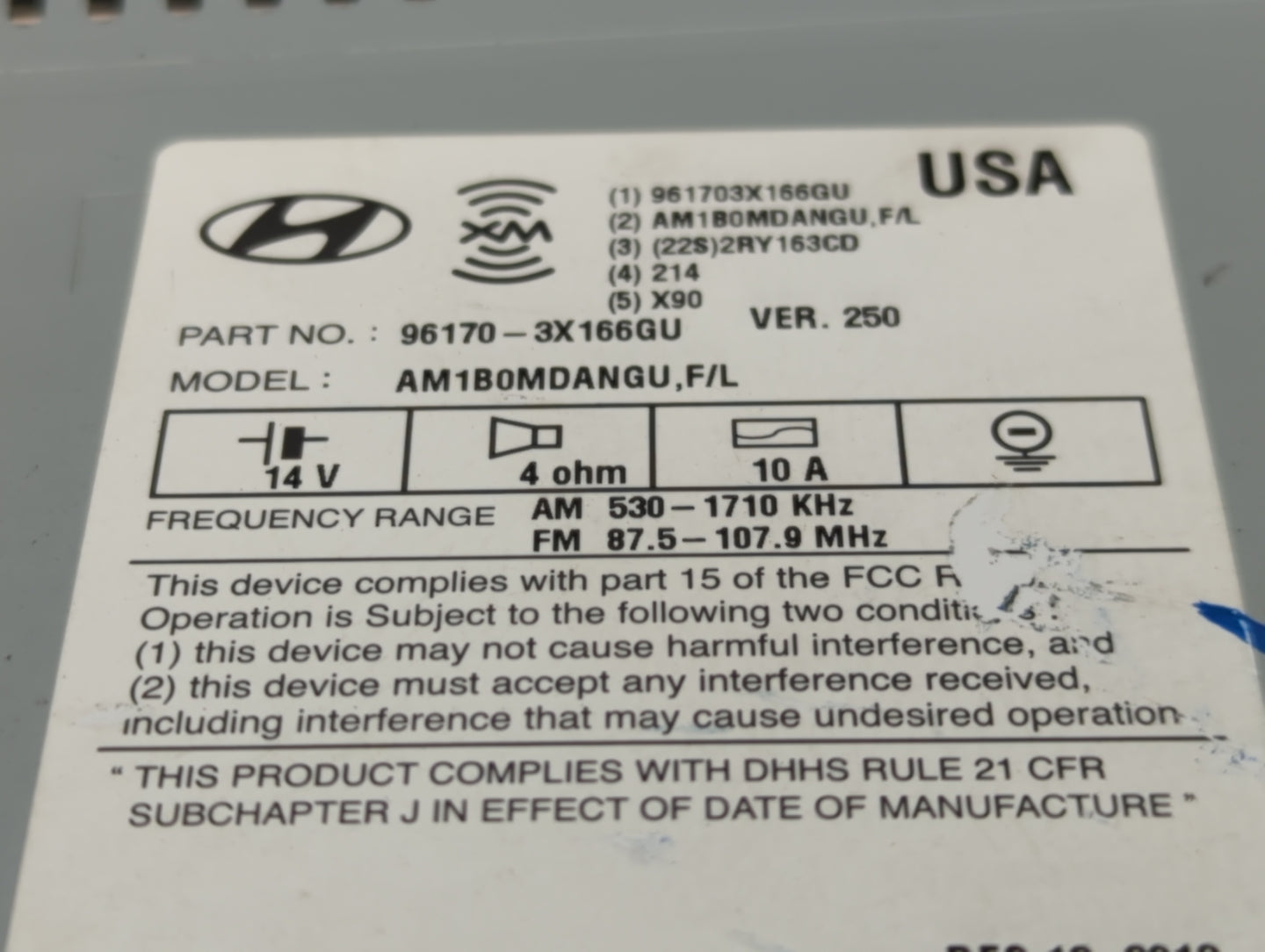 2014-2015 Hyundai Elantra Radio AM FM Cd Player Receiver Replacement P/N:96170-3X166GU Fits Fits 2014 2015 OEM Used Auto Par