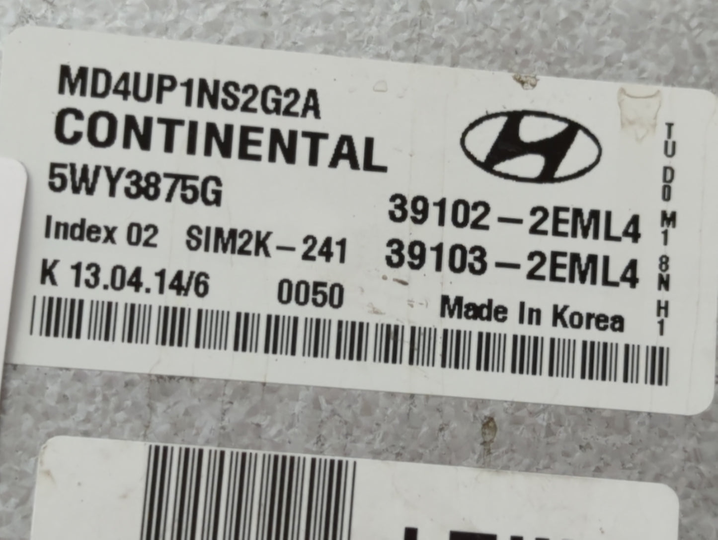 2014-2016 Hyundai Elantra PCM Engine Control Computer ECU ECM PCU OEM P/N:39103-2EML4 39102-2EML4 Fits Fits 2014 2015 2016 O