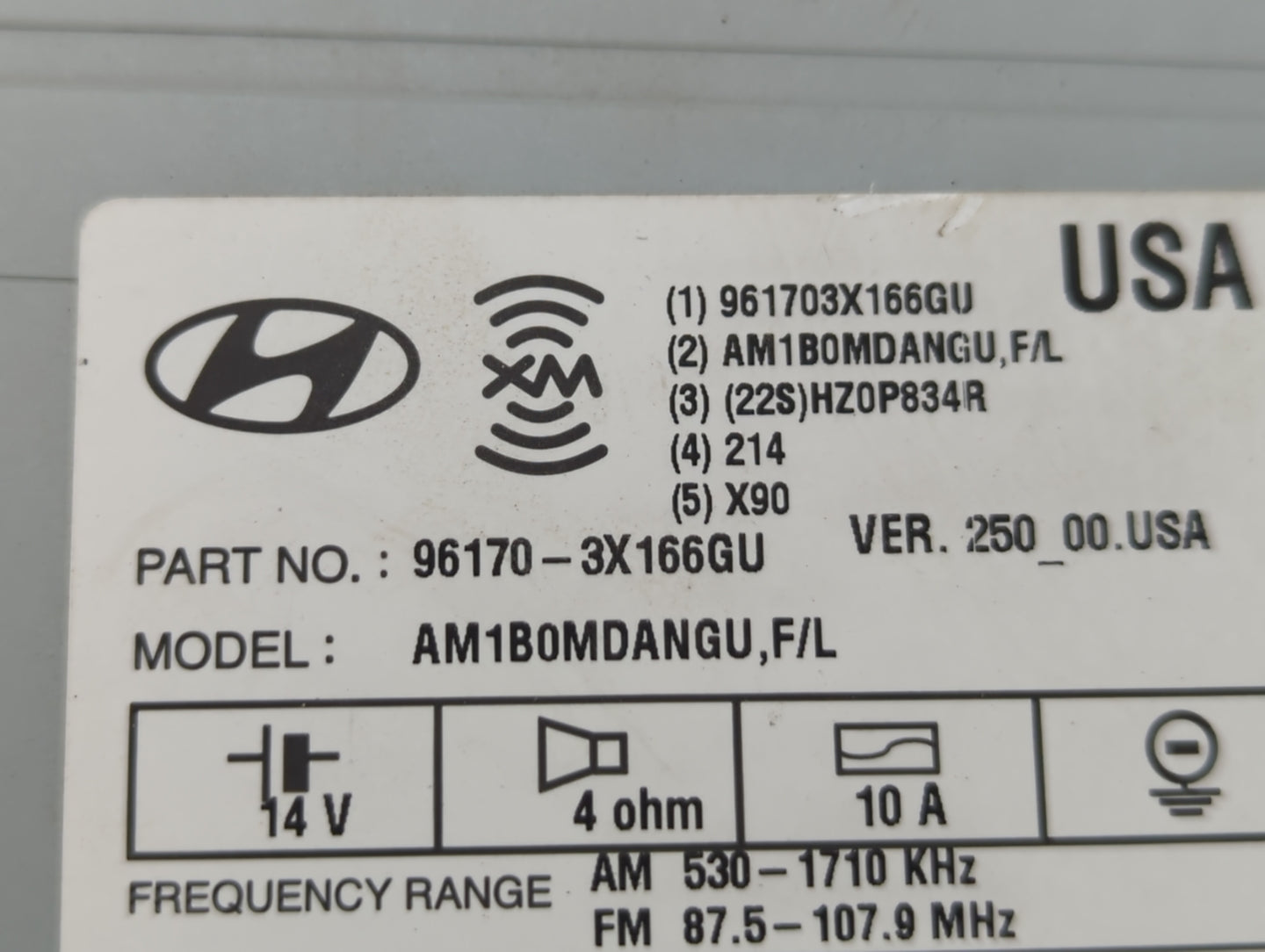 2014-2015 Hyundai Elantra Radio AM FM Cd Player Receiver Replacement P/N:96170-3X166GU Fits Fits 2014 2015 OEM Used Auto Par