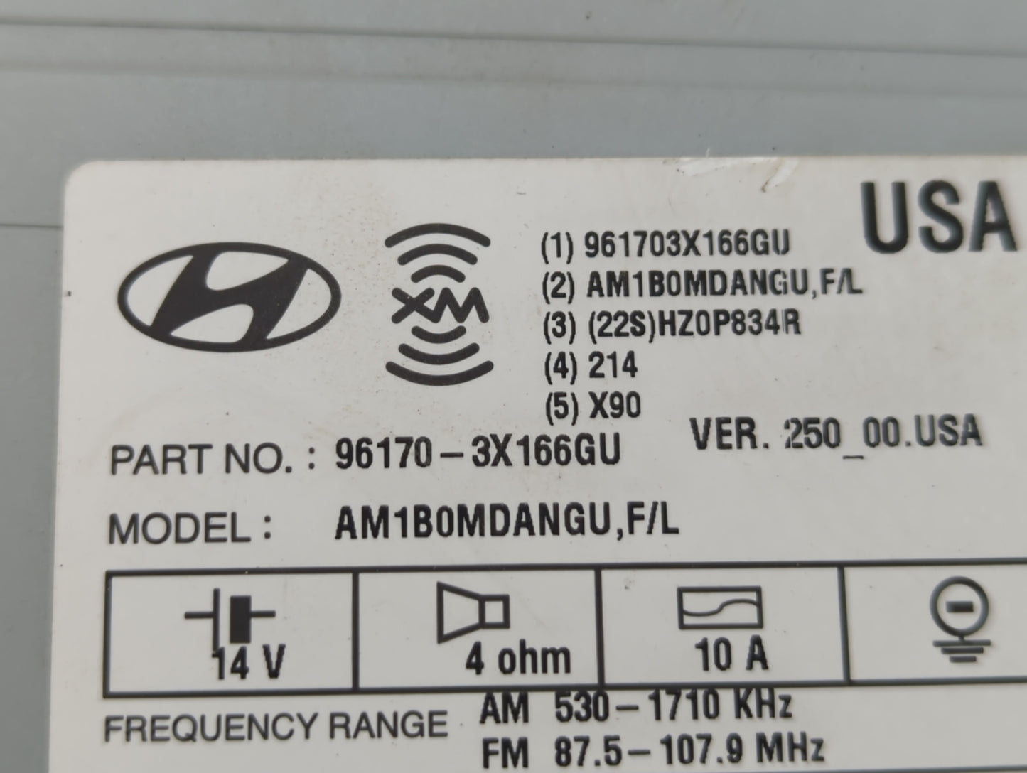 2014-2015 Hyundai Elantra Radio AM FM Cd Player Receiver Replacement P/N:96170-3X166GU Fits Fits 2014 2015 OEM Used Auto Par