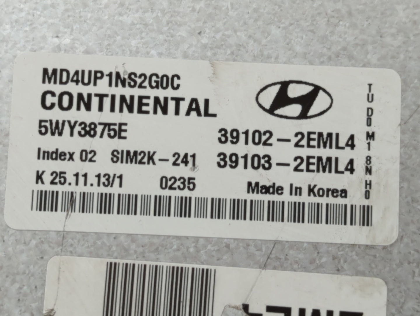 2014-2016 Hyundai Elantra PCM Engine Control Computer ECU ECM PCU OEM P/N:39131-2EMB0 39103-2EML6 Fits Fits 2014 2015 2016 O