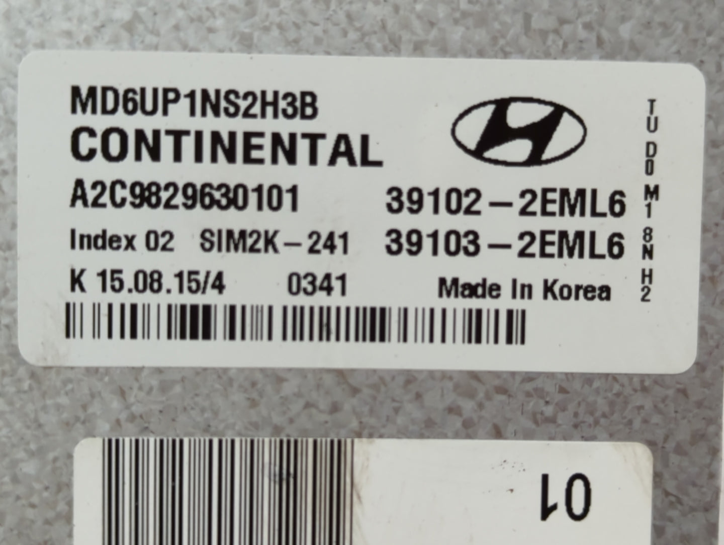 2014-2016 Hyundai Elantra PCM Engine Control Computer ECU ECM PCU OEM P/N:39103-2EML6 39102-2EML6 Fits Fits 2014 2015 2016 O