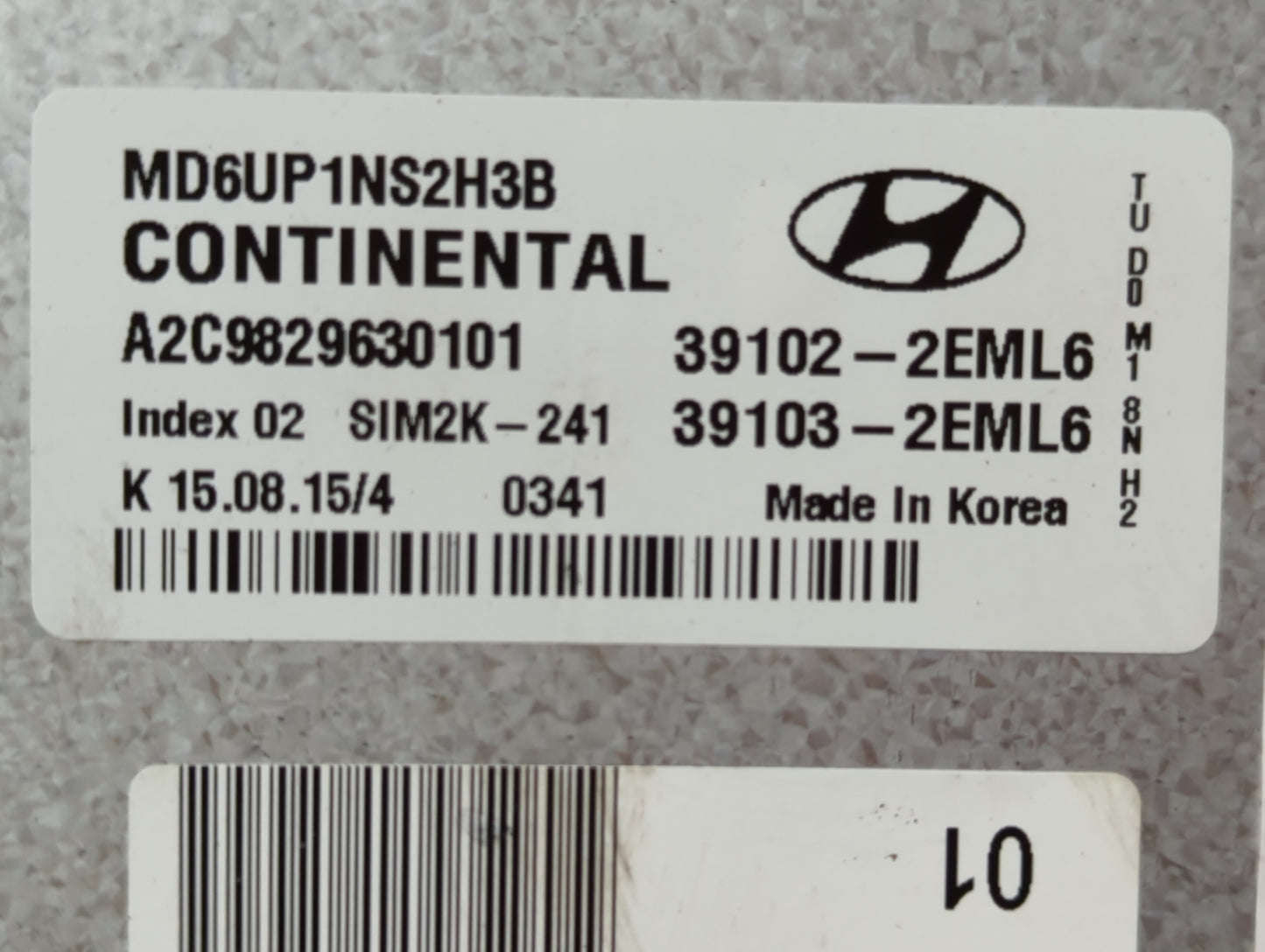 2014-2016 Hyundai Elantra PCM Engine Control Computer ECU ECM PCU OEM P/N:39103-2EML6 39102-2EML6 Fits Fits 2014 2015 2016 O