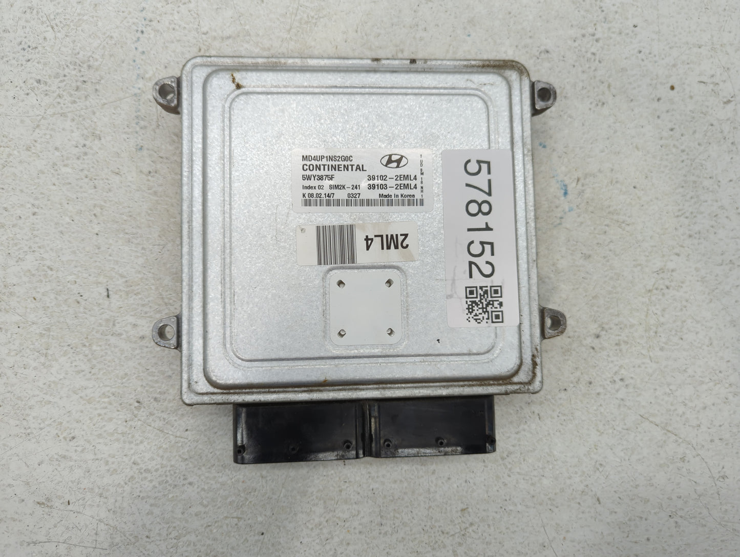 2014-2016 Hyundai Elantra PCM Engine Control Computer ECU ECM PCU OEM P/N:39102-2EML4 39103-2EML6 Fits Fits 2014 2015 2016 O