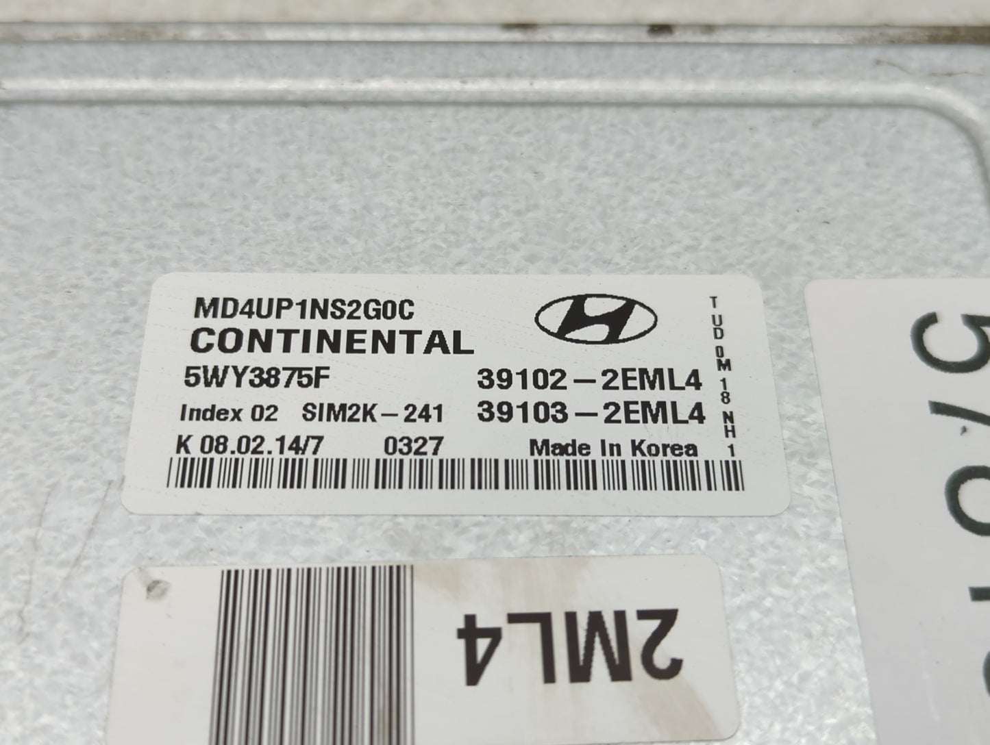 2014-2016 Hyundai Elantra PCM Engine Control Computer ECU ECM PCU OEM P/N:39102-2EML4 39103-2EML6 Fits Fits 2014 2015 2016 O