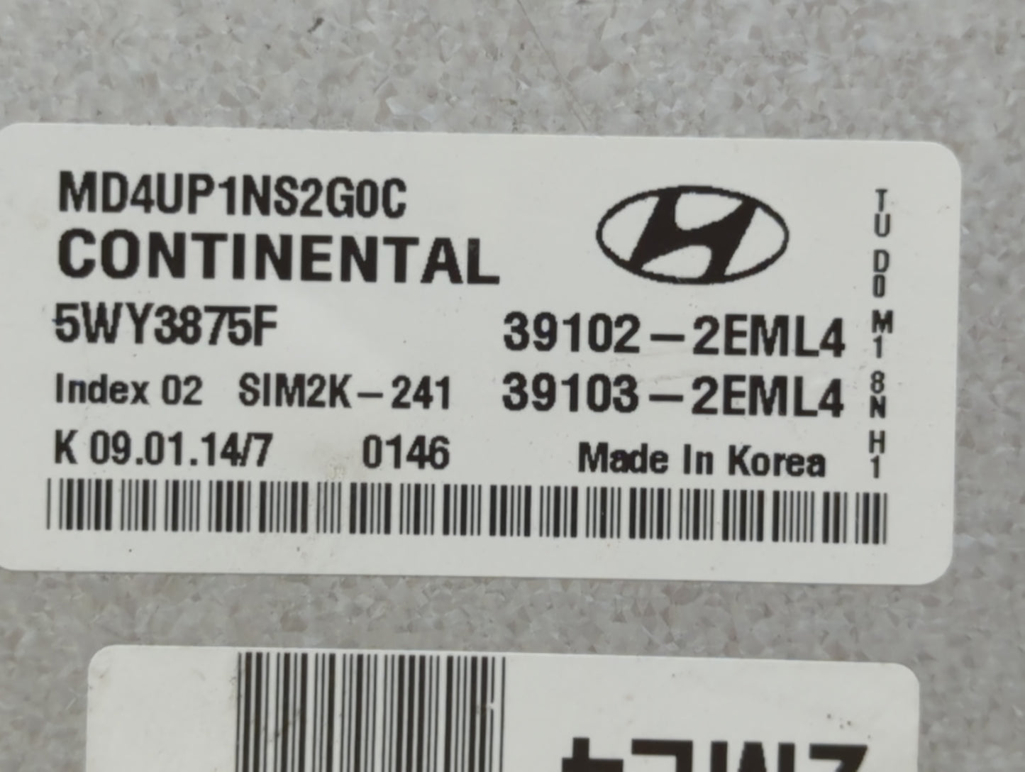 2014-2016 Hyundai Elantra PCM Engine Control Computer ECU ECM PCU OEM P/N:39103-2EML4 39102-2EML4 Fits Fits 2014 2015 2016 O