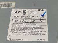 2014-2015 Hyundai Elantra Radio AM FM Cd Player Receiver Replacement P/N:96170-3X156GU Fits Fits 2014 2015 OEM Used Auto Par
