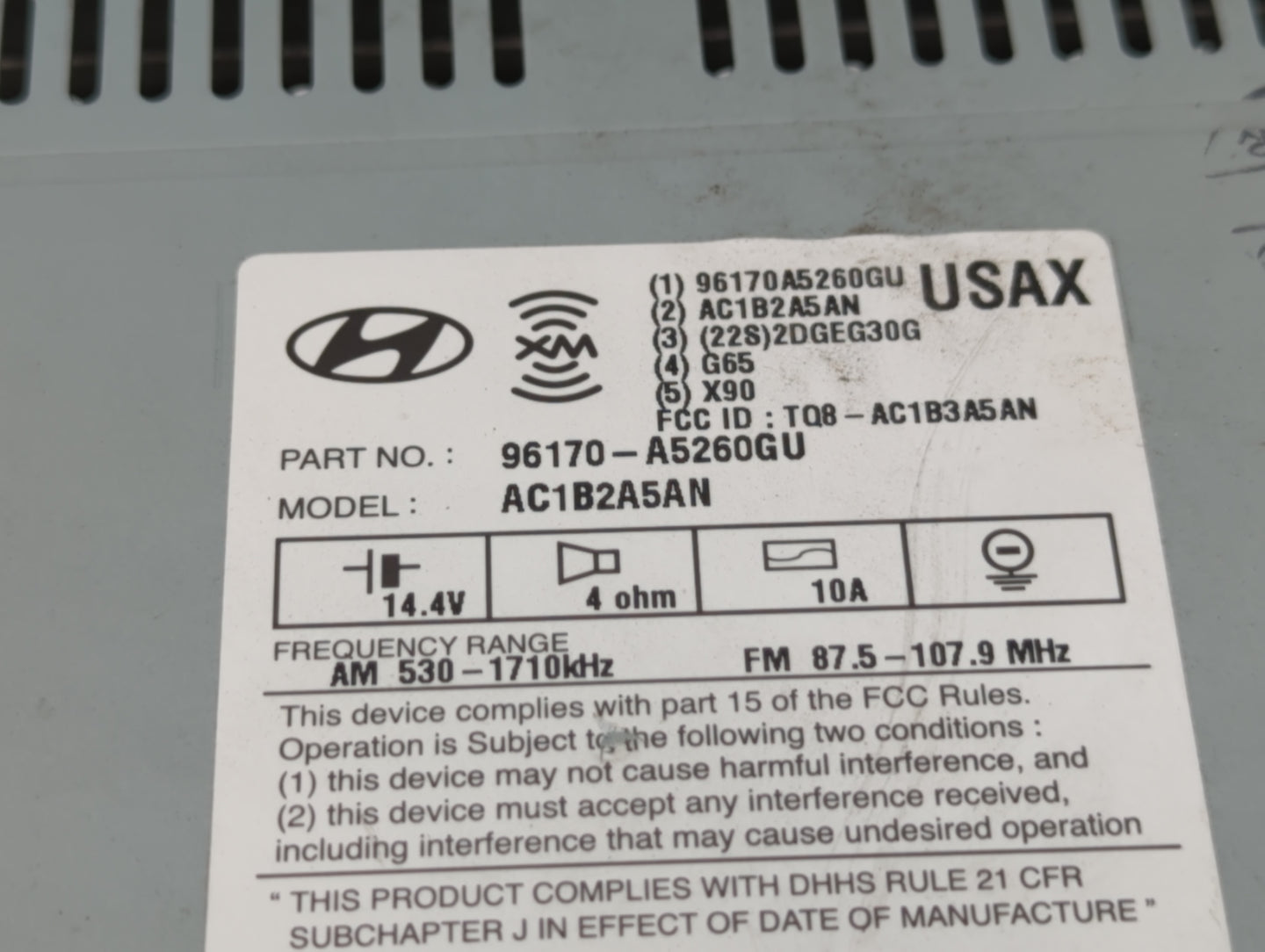 Hyundai Elantra Am Fm Cd Player Radio Receiver - Oemusedautoparts1.com