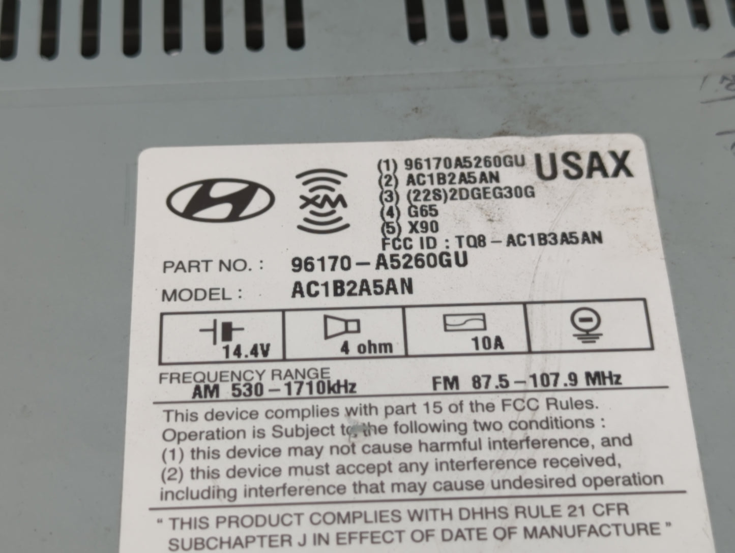 Hyundai Elantra Am Fm Cd Player Radio Receiver - Oemusedautoparts1.com