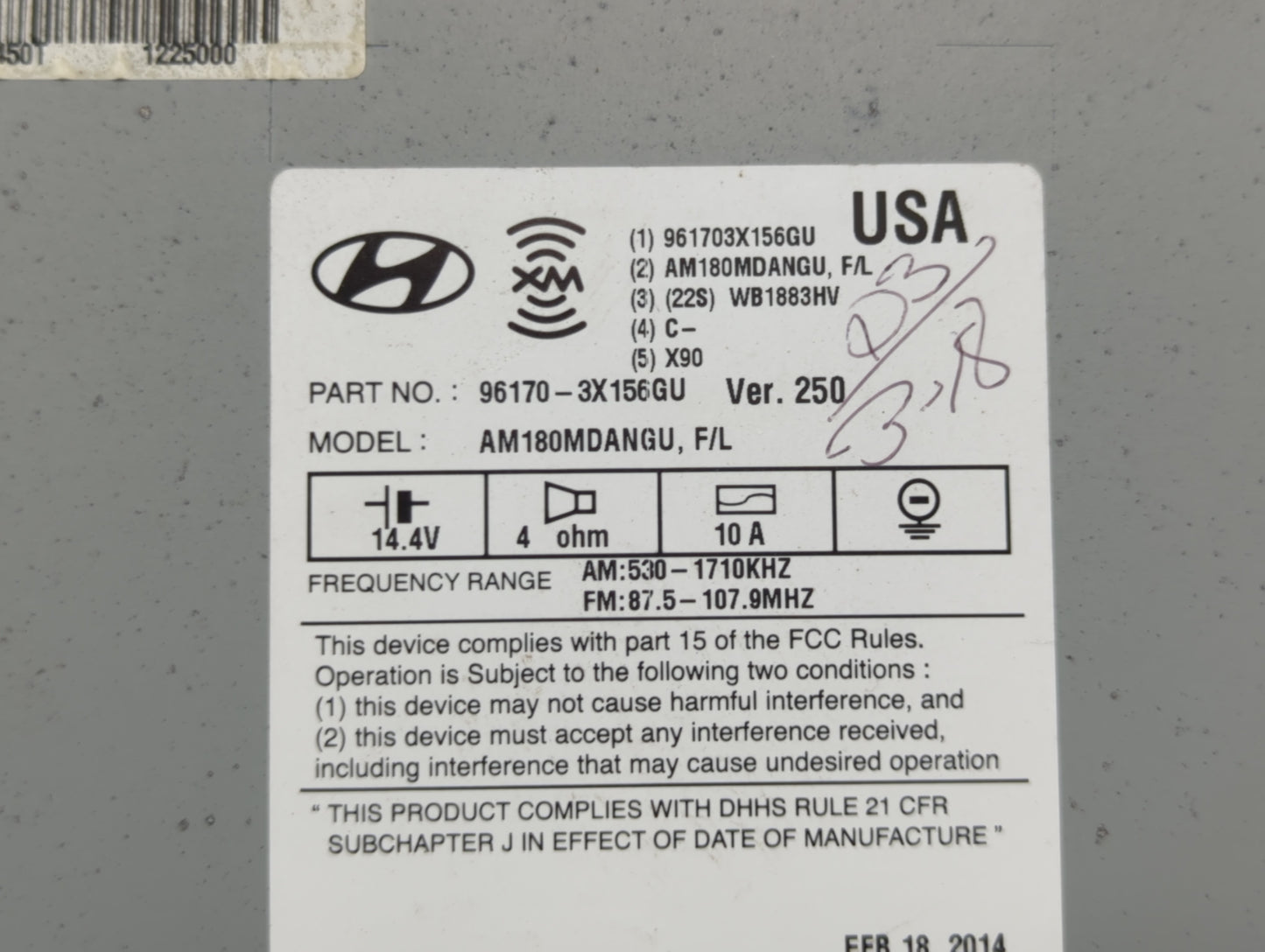 2014-2016 Hyundai Elantra Am Fm Cd Player Radio Receiver - Oemusedautoparts1.com